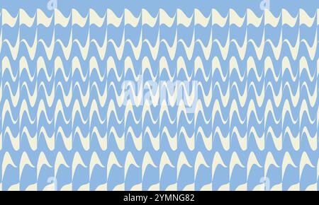 Motif de vagues bleues et blanches avec un design abstrait, avec des vagues fluides, hypnotiques bleues et blanches. Un fond bleu et blanc apaisant Illustration de Vecteur