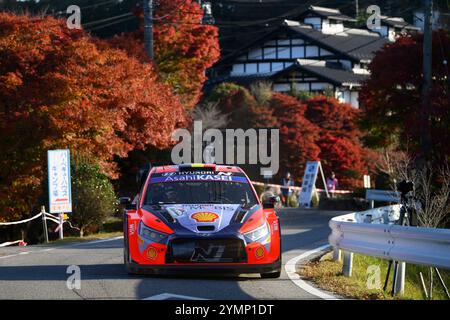 Ils affrontent le 2ème jour de la course lors du Championnat du monde des Rallyes FIA WRC FORUM8 Rally Japan 2024 22 novembre, Okazaki Japon Banque D'Images