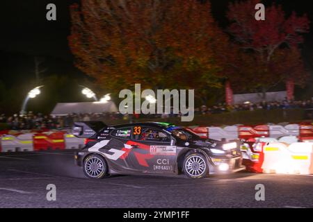 , Ils affrontent le 2ème jour de la course lors du Championnat du monde des Rallyes FIA WRC FORUM8 Rally Japan 2024 22 novembre, Okazaki Japon Banque D'Images