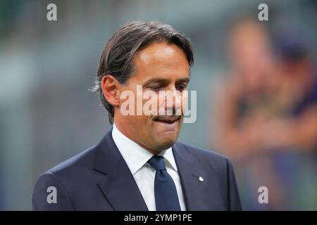 Milan, Italie. 24 août 2024. Simone Inzaghi (FC Inter) ; lors du match de football Serie A entre l'Inter et Lecce au stade San Siro de Milan, Italie du Nord - samedi 24 août 2024. Sport - Soccer . (Photo de Spada/Lapresse) crédit : LaPresse/Alamy Live News Banque D'Images