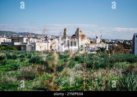 Une vue de la colline à la ville d'Ayia Napa, Chypre Banque D'Images