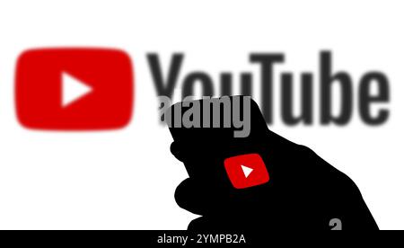 YouTube est un réseau social conçu pour télécharger des vidéos. Banque D'Images