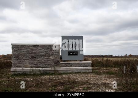 Bienvenue au panneau Mount Hope à l'aéroport international de Hamilton sur Airport Road à Hamilton, Ontario, Canada Banque D'Images