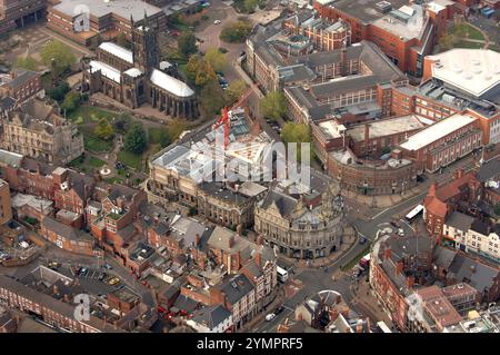 Une vue aérienne de Wolverhampton City Centre à la jonction de Lichfield Street et Stafford St England Uk Banque D'Images