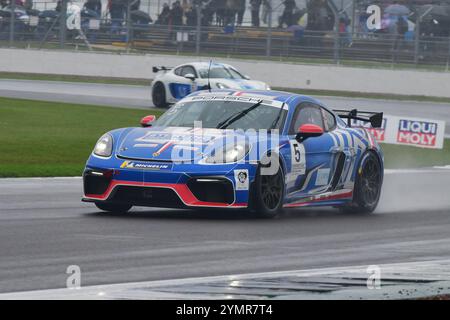 Oskar dix, Porsche 718 Cayman GT4 Clubsport, Team Parker Racing, Porsche Sprint Challenge Grande-Bretagne 2024, une seule marque avec tous les pilotes Banque D'Images