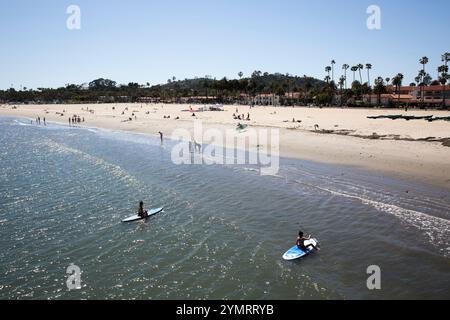 Paddle board à Santa Barbara, CA. Banque D'Images