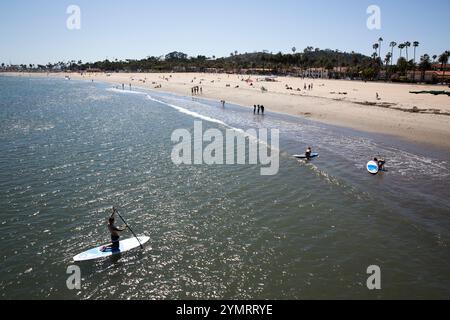 Paddle board à Santa Barbara, CA. Banque D'Images