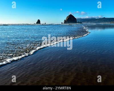 Haystack Rock dans la région de Cannon Beach Oregon Banque D'Images