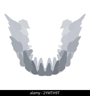 Types de silhouette dentaire. Diverses dents humaines avec racines, molaires, prémolaires, canines. Illustration vectorielle. Illustration de Vecteur