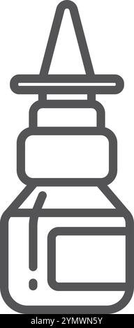 Icône de ligne de pulvérisation nasale. Symbole d'aérosol médical Illustration de Vecteur