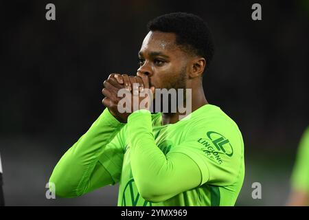 Wolfsburg, Allemagne. 23 novembre 2024. Football : Bundesliga, VfL Wolfsburg - 1. FC Union Berlin, Journée 11, Volkswagen Arena. Le Ridle Baku de Wolfsburg est sur le terrain. Crédit : Swen Pförtner/dpa - NOTE IMPORTANTE : conformément aux règlements de la DFL German Football League et de la DFB German Football Association, il est interdit d'utiliser ou de faire utiliser des photographies prises dans le stade et/ou du match sous forme d'images séquentielles et/ou de séries de photos de type vidéo./dpa/Alamy Live News Banque D'Images