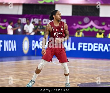 Chennai, Inde. 22 novembre 2024. Le Qatar a battu l'Inde 69-53 lors de la deuxième phase de qualification de la Coupe d'Asie FIBA 2025, qui s'est tenue à Chennai, en Inde. Crédit : Ranjith Kumar/Alamy Live News. Banque D'Images