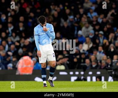 Manchester, Royaume-Uni. 23 novembre 2024. Joško Gvardiol, de Manchester City, regarde découragé lors du match de premier League à l'Etihad Stadium, Manchester. Le crédit photo devrait se lire : Andrew Yates/Sportimage crédit : Sportimage Ltd/Alamy Live News Banque D'Images