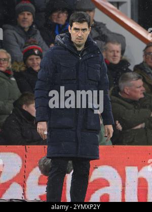 Bournemouth, Royaume-Uni. 23 novembre 2024. Bournemouth, Angleterre, 23 novembre 2024 : le manager de Bournemouth, Andoni Iraola, lors du match de premier League entre Bournemouth et Brighton & Hove Albion au Vitality Stadium de Bournemouth, en Angleterre. (David Horton/SPP) (David Horton/SPP) crédit : SPP Sport Press photo. /Alamy Live News Banque D'Images