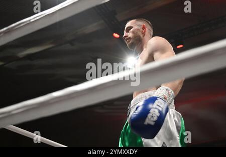 Heidelberg, Allemagne. 23 novembre 2024. Boxe, super léger : Hoffmann d'Allemagne contre Kayabasi d'Allemagne. Rudolf Hoffmann en action. Crédit : Marijan Murat/dpa/Alamy Live News Banque D'Images