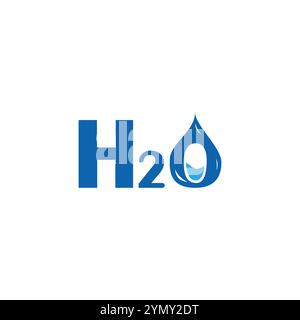 H2O ou H20 lettre simple conception de logo unique. Illustration de Vecteur