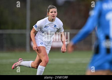 Aalter, Belgique. 23 novembre 2024. Chelsea Godier (6 ans) de KRC Genk photographiée lors d'un match de football féminin entre le Club Brugge Dames YLA et les KRC Genk Ladies lors de la 11 ème journée de la saison 2024 - 2025 de la Super League belge Lotto Womens, le samedi 23 novembre 2024 à Aalter, BELGIQUE . Crédit : Sportpix/Alamy Live News Banque D'Images