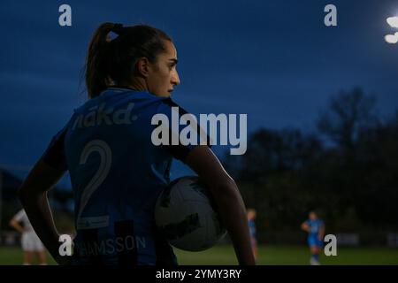 Aalter, Belgique. 23 novembre 2024. Sejde Abrahamsson (2) du Club YLA photographié lors d'un match de football féminin entre le Club Brugge Dames YLA et les KRC Genk Ladies le 11 ème jour de la saison 2024 - 2025 de la Super League belge du Lotto Womens, le samedi 23 novembre 2024 à Aalter, BELGIQUE . Crédit : Sportpix/Alamy Live News Banque D'Images