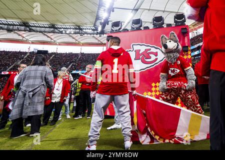 NFL International Series /Game : Miami Dolphins vs Kansas City Chiefs le 05. Nov. 2023, dans le Deutsche Bank Park, Francfort-sur-le-main, Allemagne la mascotte Banque D'Images