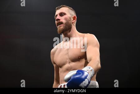 Heidelberg, Allemagne. 23 novembre 2024. Boxe : Super léger. Hoffmann d'Allemagne contre Zongo du Burkina Faso. Alexander Hoffmann. Crédit : Marijan Murat/dpa/Alamy Live News Banque D'Images