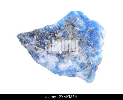 Belle sodalite bleue isolée sur blanc. Pierres précieuses naturelles Banque D'Images