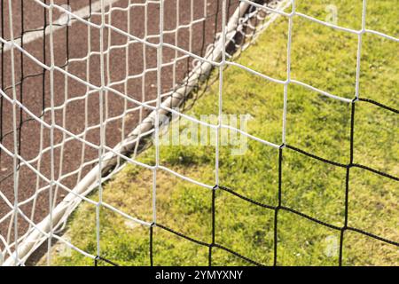 Détail d'un filet de but de football Banque D'Images