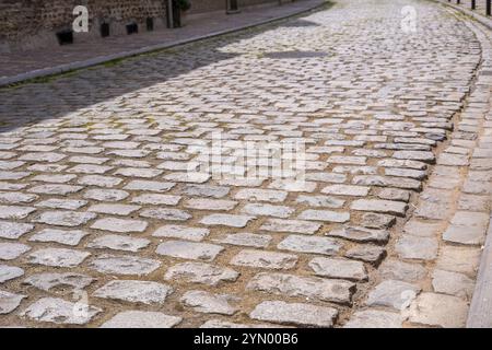 Ancienne route pavée en Belgique Banque D'Images