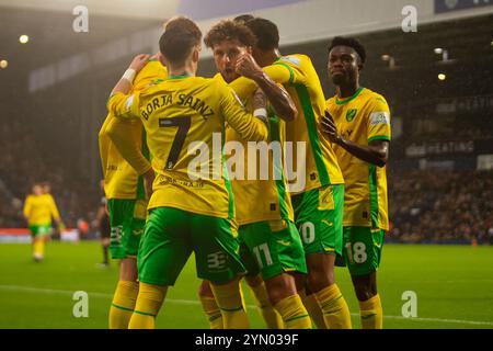 Birmingham, Angleterre - 23 novembre 2024 : Emiliano Marcondes célèbre son but dans le match du championnat EFL entre West Bromwich Albion et Norwich City Banque D'Images