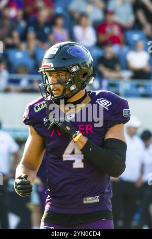 ELF/ playoff Game : Berlin Thunder au Frankfurt Galaxy le 09. Septembre 2023, dans la PSD Bank Arena, Francfort A.M., Allemagne Frankfurt Galaxy, DB # 4 Tony Banque D'Images