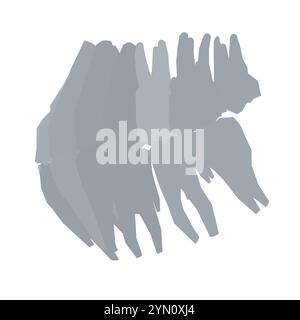 Types de silhouette dentaire. Diverses dents humaines avec racines, molaires, prémolaires, canines. Illustration vectorielle. Illustration de Vecteur