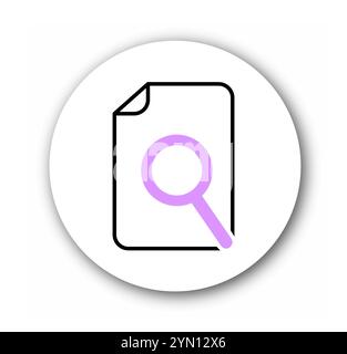 Fichier SEO et icône de ligne approuvée. Document avec loupe. Informations, guide et guide. Élément de conception UI et UX. Vecteur linéaire Illustration de Vecteur