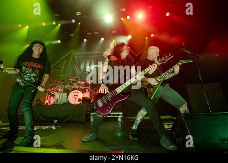 Londres, Royaume-Uni. 23 novembre 2024. Anthrax joue un show à guichets fermés à Hammersmith Apollo. Cristina Massei/Alamy Live News. Banque D'Images