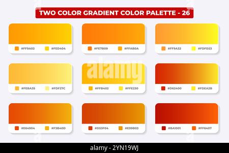 Ensemble de dégradés vifs, de couleurs vibrantes et de dégradés modernes avec modèle vectoriel isolé HEXADÉCIMAL RVB, arrière-plans de dégradé frais et vectoriels colorés Illustration de Vecteur