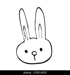 Visages de lapin mignons. Têtes pour animaux domestiques. Joyeux lapins de pâques. Illustration vectorielle Illustration de Vecteur
