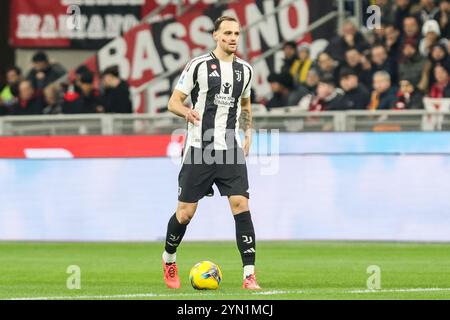 Milan, Italie. 23 novembre 2024. Federico Gatti du Juventus FC en action lors du match de football Serie A Enilive 2024/2025 entre Milan et la Juventus au stade Giuseppe Meazza de Milan, dans le nord de l'Italie - dimanche 23 novembre 2024. Sport - Football. (Photo par Antonio Saia) crédit : Kines Milano/Alamy Live News Banque D'Images