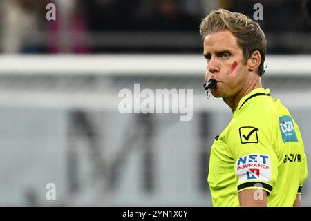 Milan, Italie. 23 novembre 2024. Arbitre Daniele Chiffi lors de la 13ème journée du Championnat de Serie A entre l'A.C. Milan et le Juventus FC au stade San Siro le 21 octobre 2024 à Milan, Italie. Crédit : Domenico Cippitelli/Alamy Live News Banque D'Images