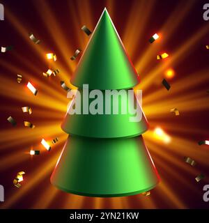 Arbre de Noël abstrait géométrique.Joyeux Noël et bonne bannière de la nouvelle année.Illustration vectorielle Illustration de Vecteur