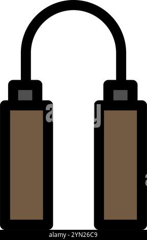 Nunchucks - icône chinoise propre et moderne. Illustration de Vecteur