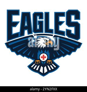 LOGO EAGLE, LOGO SPORTIF, MASCOTTE EAGLE, LOGO DE L'ÉQUIPE, EMBLÈME EAGLE, MARQUE SPORTIVE, LOGO ATHLÉTIQUE, DESIGN EAGLE, LOGO ESPORTS, LOGO AUDACIEUX, MODERNE Illustration de Vecteur