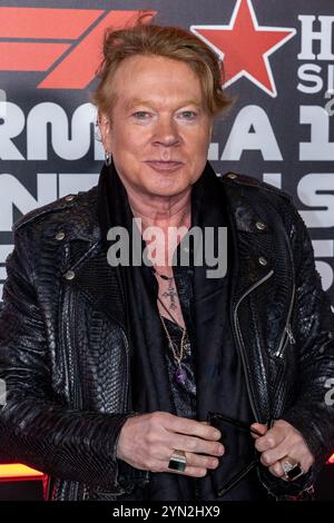 Axl Rose assiste au tapis rouge DU GRAND PRIX HEINEKEN SILVER DE LAS VEGAS 2024 de FORMULE 1 au Paddock F1 de Las Vegas, Nevada, le 23 novembre 2024. (Photo de Travis P Ball/Sipa USA) Banque D'Images