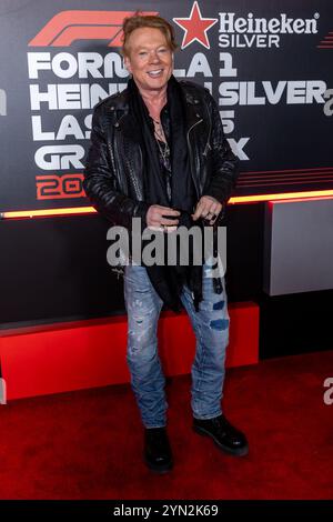 Axl Rose assiste au tapis rouge DU GRAND PRIX HEINEKEN SILVER DE LAS VEGAS 2024 de FORMULE 1 au Paddock F1 de Las Vegas, Nevada, le 22 novembre 2024. (Photo de Travis P Ball/Sipa USA) Banque D'Images