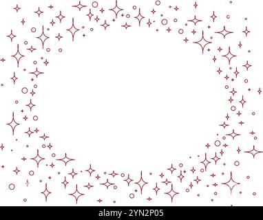 Cadre ovale rond de vecteur. Bannière ovale brillante. Isolé sur fond transparent illustration vectorielle avec des étoiles et des étincelles Illustration de Vecteur