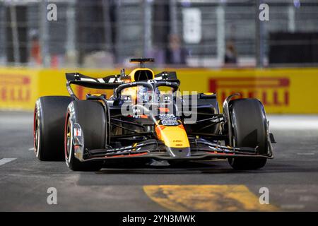 23 novembre 2024 ; Las Vegas, Nevada, États-Unis. Grand Prix de F1 de Las Vegas ; Race Day ; Max Verstappen (1) des pays-Bas et l'équipe Oracle Red Bull Racing Drives Banque D'Images