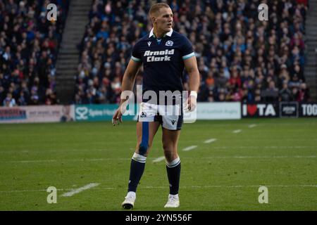 Édimbourg, Royaume-Uni. 24 novembre 2024. Duhan van der Merwe (11. Écosse) en action lors du match de rugby international d'automne entre l'Écosse et l'Australie au Scottish Gas Murrayfield Stadium à Édimbourg, Écosse crédit : Samuel Wardle/Alamy Live News Banque D'Images