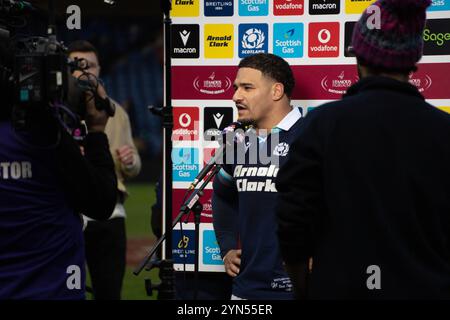 Édimbourg, Royaume-Uni. 24 novembre 2024. En action lors du match de rugby international d'automne entre l'Écosse et l'Australie au Scottish Gas Murrayfield Stadium à Édimbourg, Écosse crédit : Samuel Wardle/Alamy Live News Banque D'Images