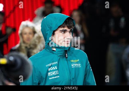 Lance Stroll, (CAN, Aston Martin Aramco Formula One Team #18) États-Unis, formule 1 Weltmeisterschaft, Grand Prix von Las Vegas, Las Vegas Strip circuit, 23.11.2024 Foto : Eibner-Pressefoto/Thomas Fuessler Banque D'Images