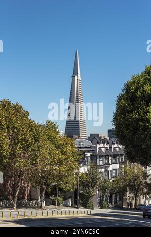 SAN FRANCISCO, USA, 12 SEPTEMBRE 2019 : célèbre bâtiment Transamerica dans le centre de San Francisco, USA, Amérique du Nord Banque D'Images