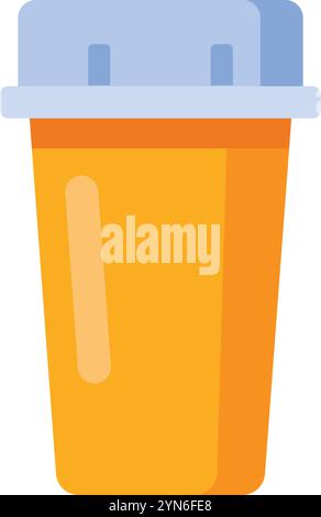 Le flacon de pilules en plastique orange doté d'un bouchon à l'épreuve des enfants assure un stockage sécurisé des médicaments, favorisant la sécurité et empêchant l'ingestion accidentelle Illustration de Vecteur
