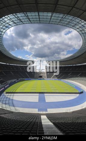 BERLIN, ALLEMAGNE, 13 MAI 20221, célèbre stade olympique de Berlin, construit pour les Jeux Olympiques de 1936, Allemagne, Europe Banque D'Images