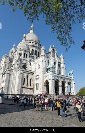 Célèbre basilique emblématique du Sacré-cœur à Paris, France, Europe Banque D'Images